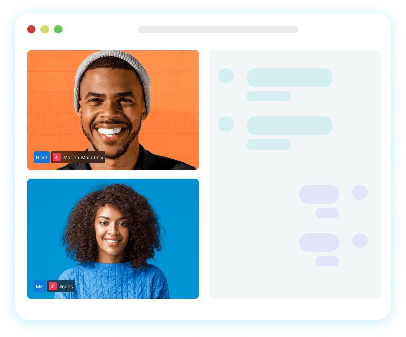 Team collaborating in a virtual meeting